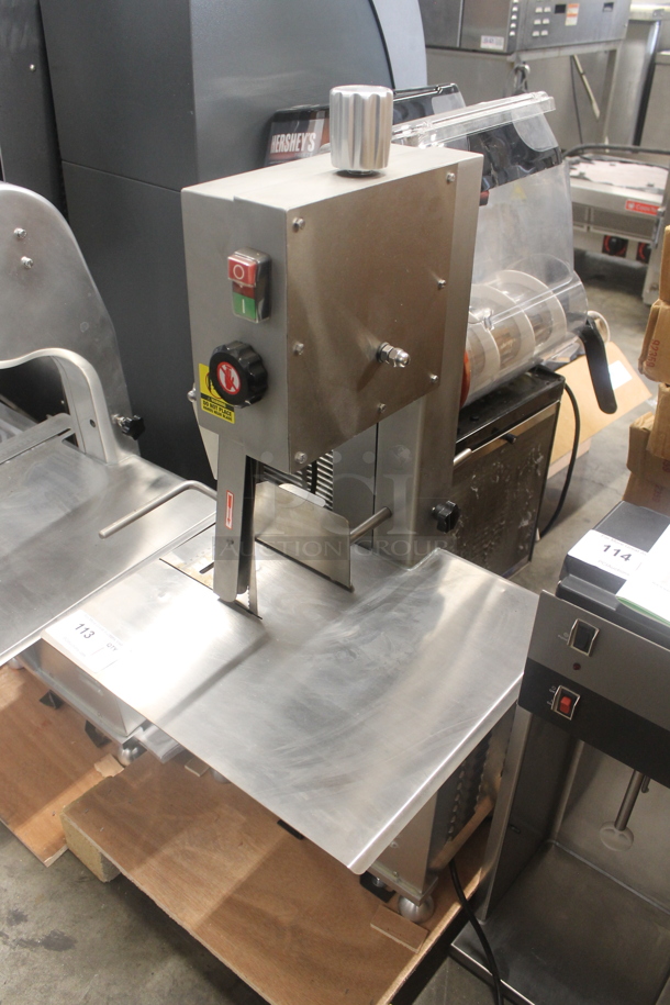 LIKE NEW! Avantco MS-105175A 177EMBS65SS Stainless Steel Commercial Countertop Meat Saw. 120 Volts, 1 Phase. Unit Has Only Been Used a Few Times! Tested and Working! - Image 3 of 7
