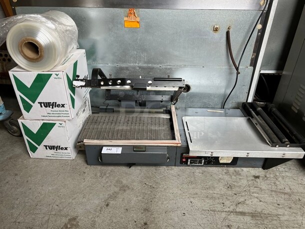 Heat Seal Model HS-1520D Metal Commercial Countertop Heat Sealer w/ 2 Boxes of Tufflex Premium Shrink Film. 115 Volts, 1 Phase. 51x22x12. Tested and Working!