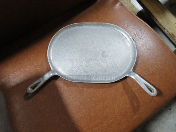 Double Handle Pewter Serve Platter. 8XBID