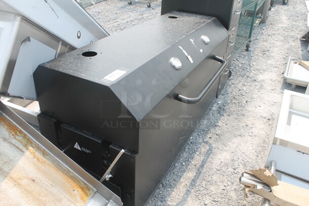 BRAND NEW SCRATCH AND DENT! Backyard Pro 554SMOKR60AS 60" Charcoal / Wood Smoker Grill with Adjustable Grates and Dome - Assembled - Image 2 of 6