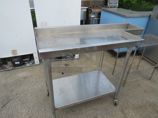 One Stainless Steel Table With SS Under Shelf On Casters. 49.5X24X37 - Image 2 of 2