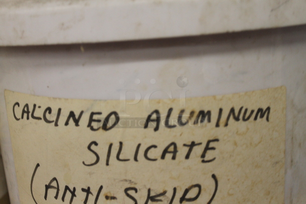 ALL ONE MONEY! Lot of Various Buckets Including Ricon, Dynasylan Glymo and Calcined Aluminum Silicate. BUYER MUST REMOVE. - Image 6 of 9