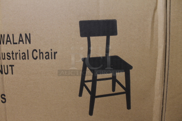 16 BRAND NEW SCRATCH AND DENT! Lancaster Table & Seating 164CINDWALAN Rustic Industrial Dining Side Chair with Antique Walnut Finish. 16 Times Your Bid! - Image 3 of 4