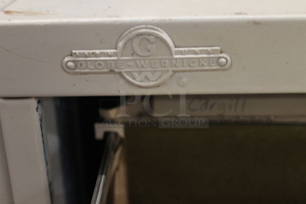 Globe Werner White Metal 3 Drawer Filing Cabinet w/ Contents. BUYER MUST REMOVE. - Image 6 of 7