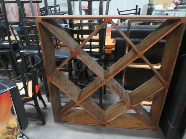 One Wooden Wall Art Wine Holder. 49X10X49 - Image 1 of 2