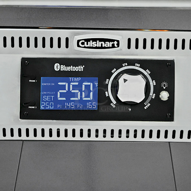 Cuisinart Woodcreek 4 -in -1 Pellet Grill, Smoke, Sear, Griddle, Grill Bluetooth Ready. 30-pound pellet hopper SEAR at high temperatures with the ceramic briquette insert. GRIDDLE with the ready to use cast iron griddle for cooking versatility. CHARCOAL perfect the flavor with the charcoal insert that lights with the turn of a knob. WIDTH: 63.15 DEPTH: 22.52 HEIGHT: 48.74 - Image 6 of 11