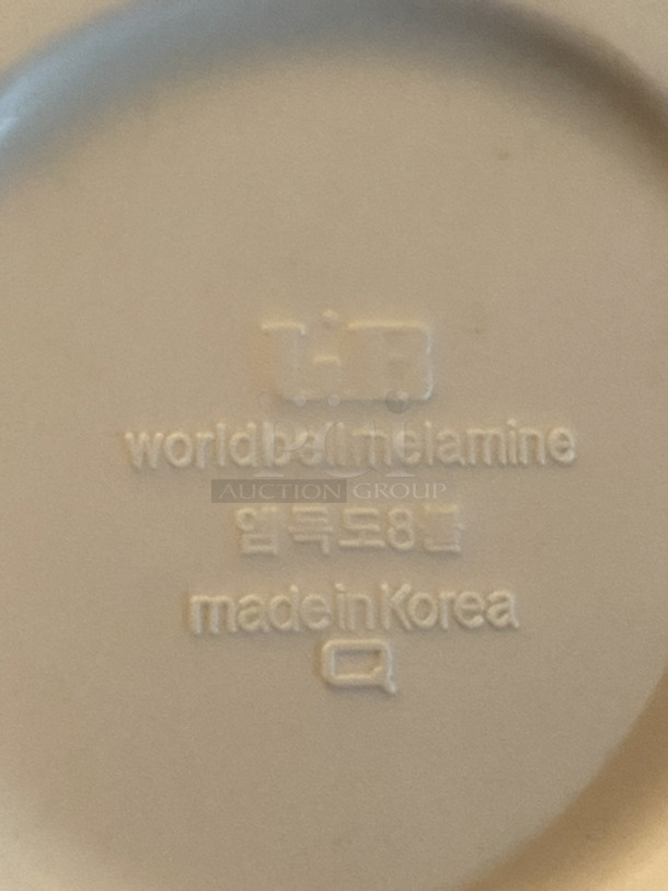 BEAUTIFUL!! World Bell Melamine 8” Round Noodle Bowls, White, Textured. 16 Your Bid - Image 2 of 4