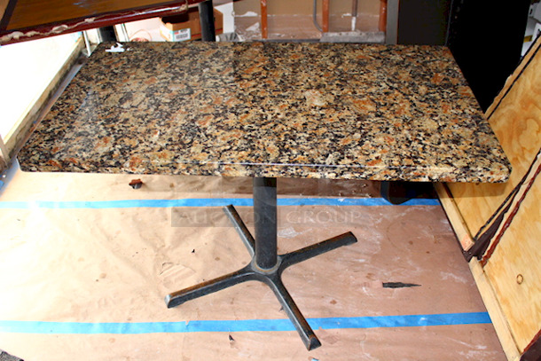 SWEET! Thick Granite Tabletop With Base.       46-1/4x27x30-1/2