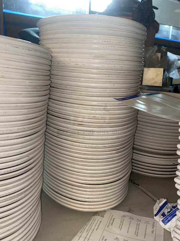 World Bell Melamine 12” Textured Melamine Plates, Oval, White. 46x Your Bid - Image 3 of 3