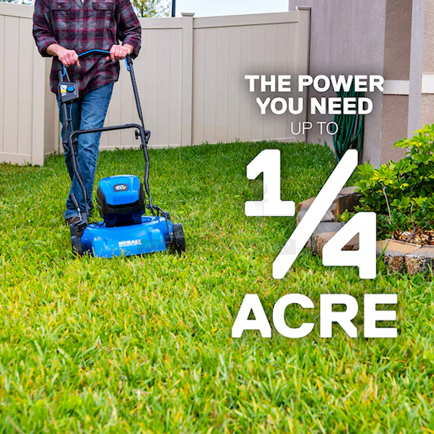WAITING & READY TO ROLL! - Kobalt 40-volt 19-in Cordless Push Lawn Mower 4 Ah (1 Battery and Charger Included) - 19-in Steel Deck - 7-Position Single Lever Height Adjuster - 2-in-1 Easy Change Mulch and Side Discharge. - Image 8 of 12