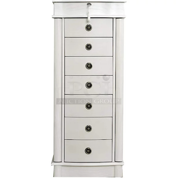 Hives and Honey Nora Standing Jewelry Armoire Jewelry Chest- White
 - Image 1 of 6