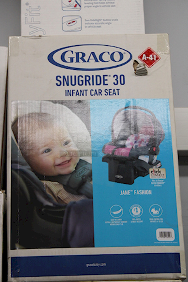 TWINNING!! Graco SnugRide Click Connect 30 Infant Car Seat, Jane Fashion. 2x Your Bid - Image 3 of 4