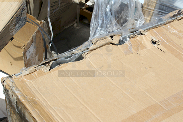 BRAND NEW SCRATCH & DENT! Lavex 257LSUC24363 Steel Three Tray Shelf Utility Cart - Fully Welded. 36" x 24" x 35". In Original Packaging. Box is damaged. Item has some denting. See photos.  - Image 4 of 5