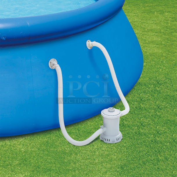 INFLATABLE!! Summer Waves® 10ft Quick Set® Ring Pool with 600 GPH Filter Pump. Includes filter pump and cartridge with built-in chlorinator. 
10ft x 30in - Image 3 of 8