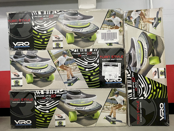 DON’T LET THIS FLY BY!! (4) Viro 10mph Turn Style Electric Drift Boards W/ Wireless Controller – Drift Up to 360 Degrees. 4x Your Bid - Image 1 of 5