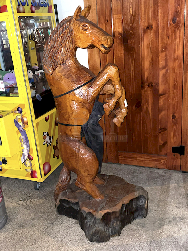 OUTSTANDING! Hand Carved Horse, Wood, Title: "Stud" By Artist: Dave Clarke.  - Image 8 of 9