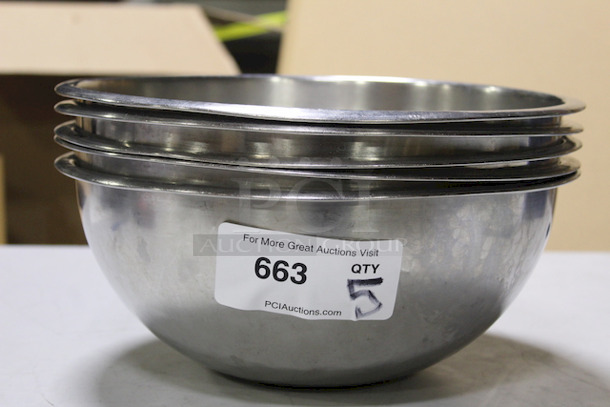 PERFECT! Stainless Steel Mixing Bowls, 13x5-3/4. 5x Your Bid.  - Image 3 of 3