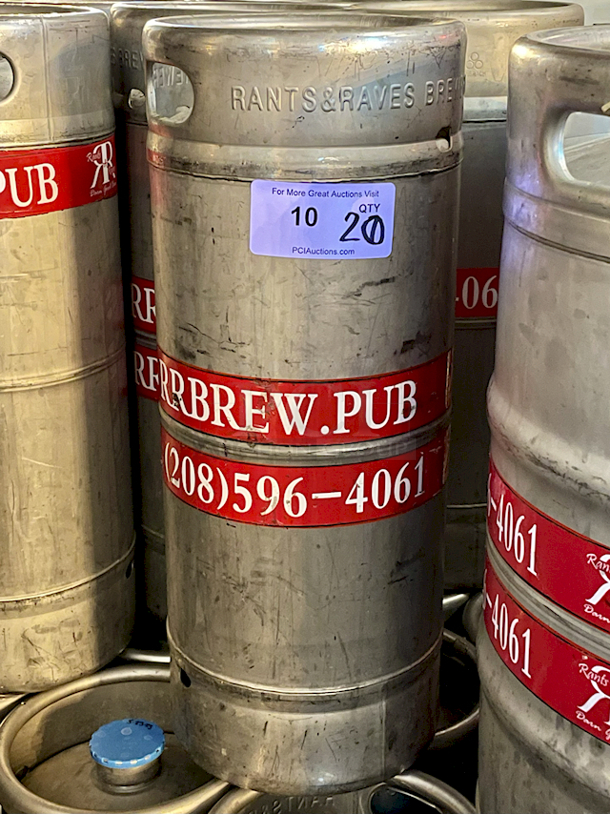 SWEET! Lot of 20 Stainless Steel 1/6 Barrels. 20x Your Bid. - Image 1 of 1