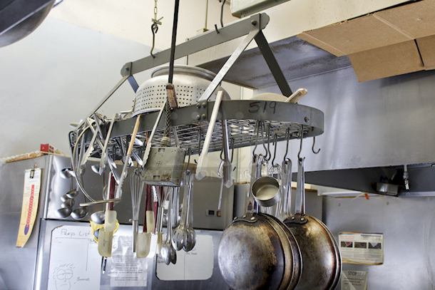 MASSIVE LOT!! Fully Stocked Traditional Hanging Oval Ceiling Pot Rack!! - Image 1 of 7