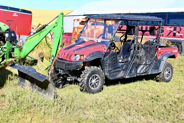 Club Cadet Model#: 37AY8CMD710 Challenger 750 Crew UTV With Attached Plow!! TESTED! RUNS GREAT!! 4x4 - 1200lbs Tow Capacity - 735cc Engine - Hard-Top Roof - Quick-Release Windshield - Front-Mount Winch - Digital Dash Display - Bumper Guard - Large Profile 26" Off-Road Tires - Dump Bed
 - Image 3 of 12