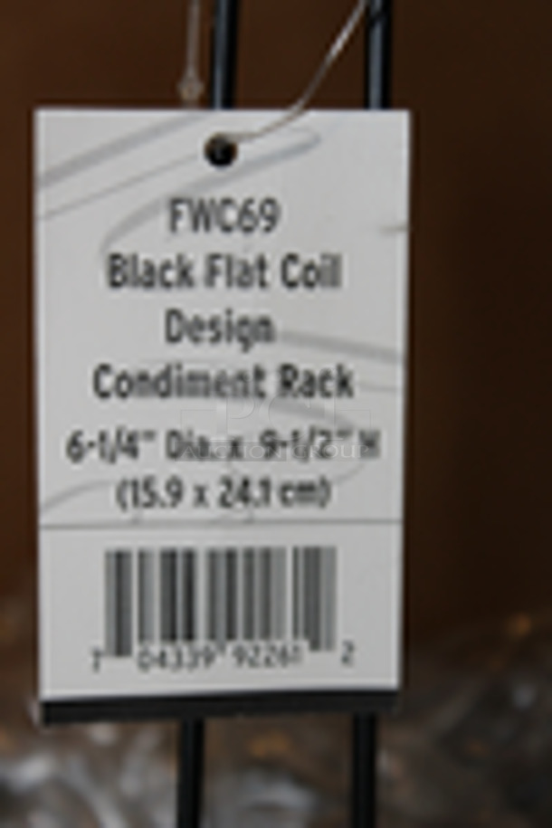 American Metalcraft FWC69 Black Flat Coil Round Wrought Iron Condiment Caddy with Card Holder - 6" x 9 1/2"
8x Your Bid - Image 4 of 4