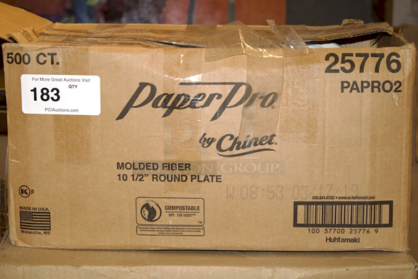 Chinet 25776 Paper Pro Molded Fiber 10 1/2" Round Plate - Image 1 of 2