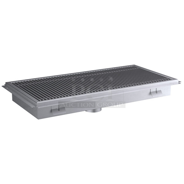 BRAND NEW SCRATCH & DENT! Regency 18" x 36" 14-Gauge Stainless Steel Floor Trough with Grate. In The Original Box. 
 - Image 3 of 9
