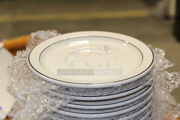 NEW! Sterling China 6" Saucers Dishes, Rimmed. 125x Your Bid - Image 1 of 2