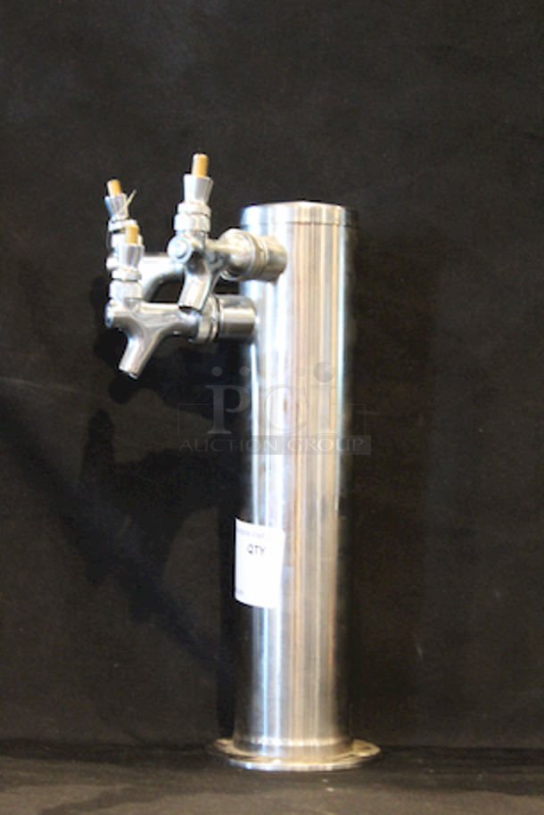 AWESOME! Draft Beer Tower - Stainless Steel - 3" Column - 3 Faucets - Image 2 of 3