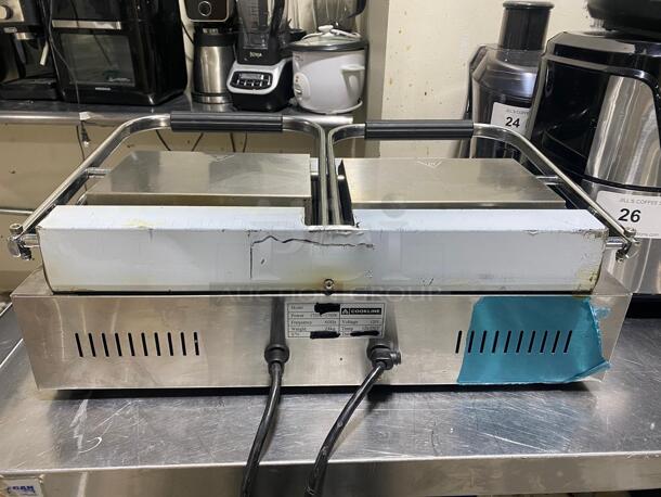 Cookline Double Commercial Panini / Sandwich Press, Grooved Surface, Cooking Surface, 120v
 - Image 5 of 7