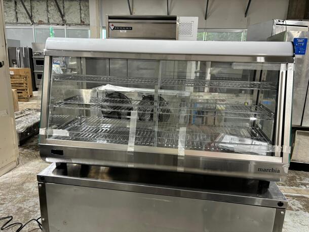 Marchia SHCC186 48" Stainless Steel Heated Countertop Display, Front, Rear Doors
 - Image 2 of 4