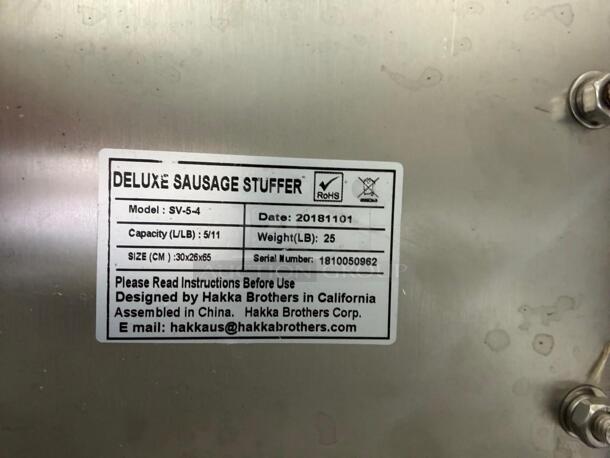 Hakka Sausage Stuffer 2 Speed Stainless Steel Vertical Sausage Maker
 - Image 3 of 5