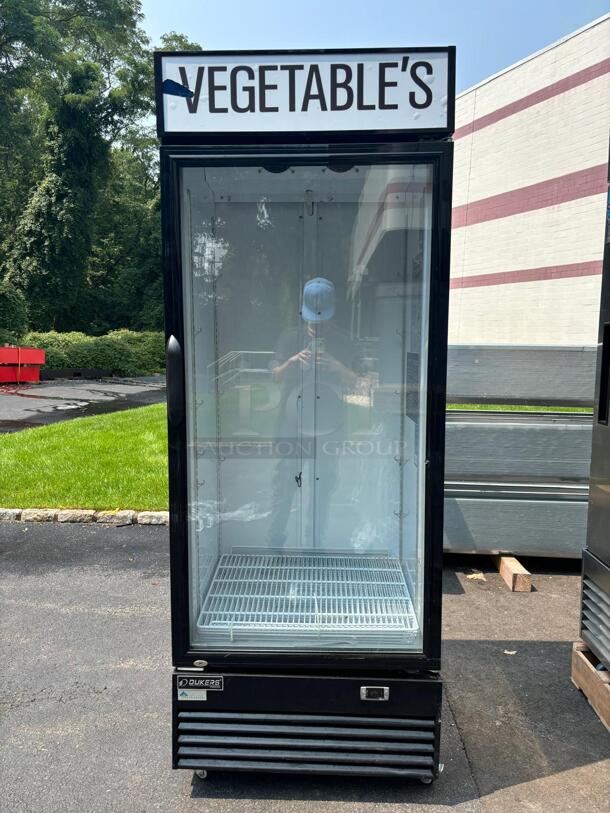 Dukers DSM-19R Commercial Single Glass Swing Door Merchandiser Refrigerator
 - Image 1 of 5