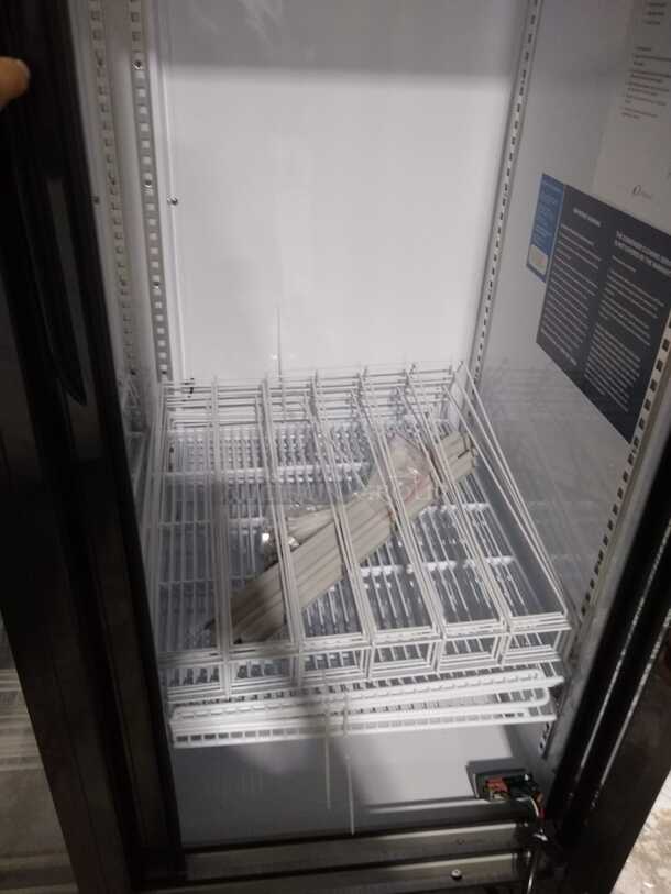 Dukers DSM-40SR Commercial Glass Sliding 2-Door Merchandiser Refrigerator in Black
 - Image 7 of 9