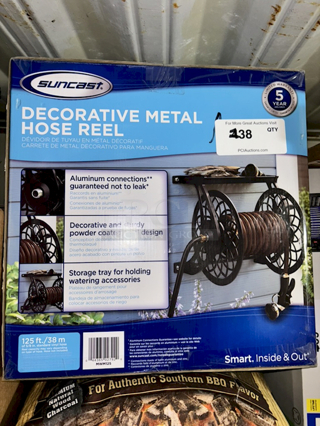 BEAUTIFUL! Suncoast Decorative Metal Hose Real - 125 Ft./38M Of 5/8 In. Standard Vinyl Hose
Reel Capacity