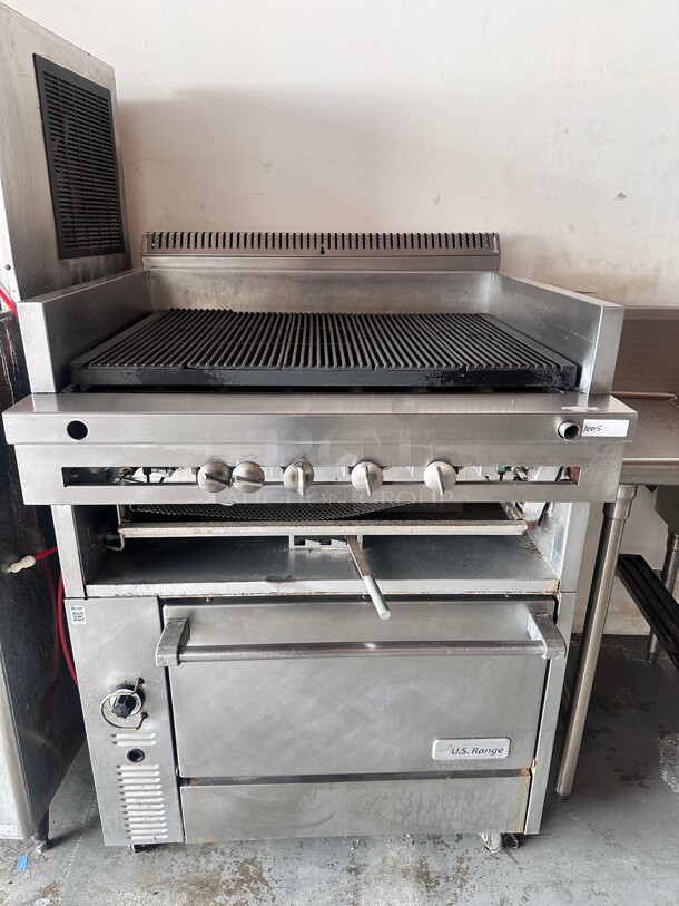 US Range 36 inch Gas Char-Broiler With Standard Oven NSF - Image 5 of 8