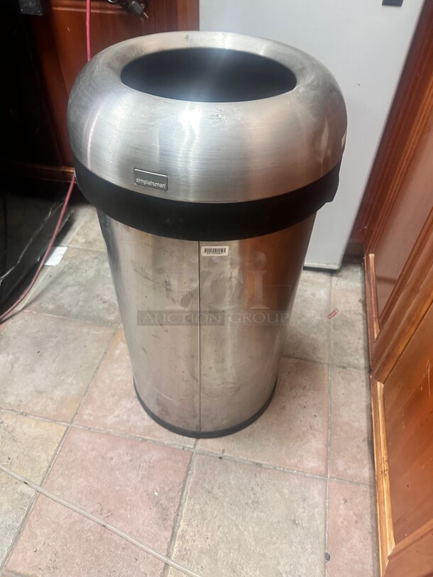 Simplehuman Stainless Steel Round Trash Container - Image 5 of 6