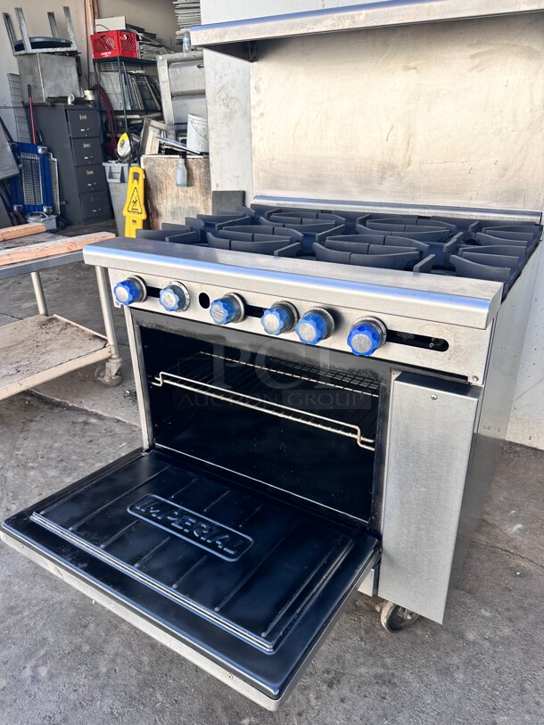 Fully Refurbished Imperial IR-6 36" 6 Burner Gas Range w/ Standard Oven, Natural Gas Tested and Working - Image 9 of 10