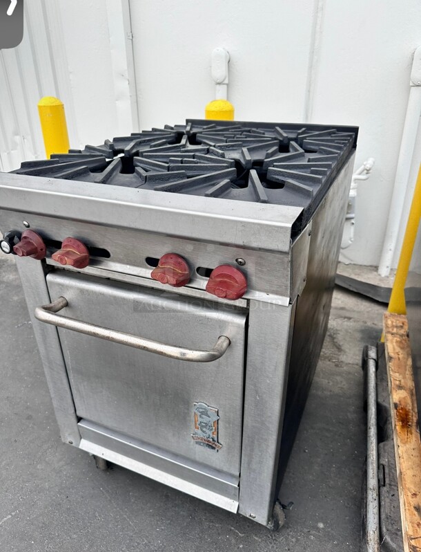 Montague 124-5 Legend 24 inch Heavy Duty Gas Range With Four Open Burners Working - Image 6 of 8