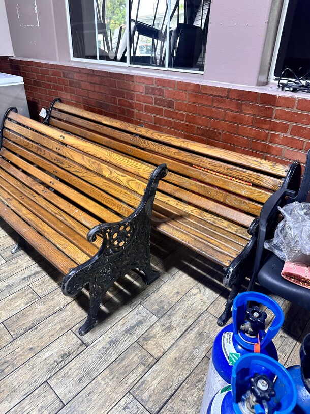 Commercial Wood and Metal Benches 
7 feet
5 feet - Image 5 of 7
