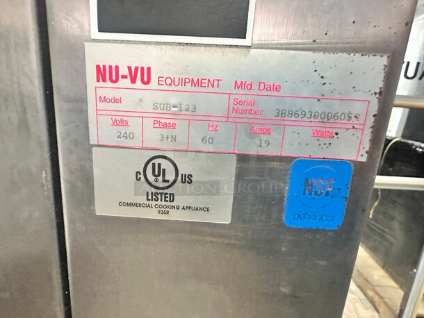 NU-VU Sub-123 Electric Proofer Oven with Heat and Humidity, 208v/3ph Working - Image 10 of 10