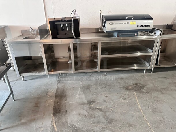 Commercial Stainless Steel Table with  Sink 
114x30x28 - Image 3 of 6