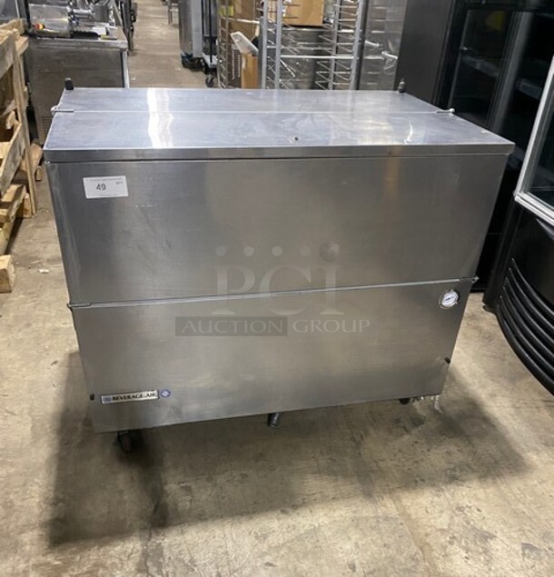 Beverage Air Single Side Access Milk Cooler! Stainless Steel! On Casters! Model: SM49NS SN: 11408275 115V 60HZ 1 Phase - Image 1 of 7