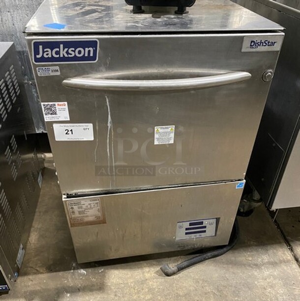 Jackson Stainless Steel Commercial Undercounter Dishwasher! MODEL DISHSTARHTE SN:21G395929 208/230 Volts, 1 Phase.