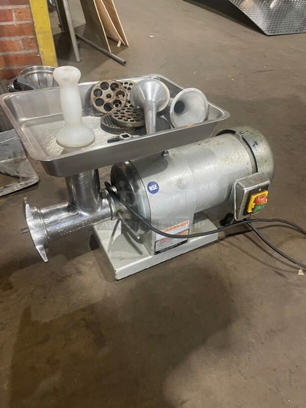 Thunderbird Commercial Countertop Heavy Duty Met Grinder/Food Chopper! All Stainless Steel! With Attachments! Model TB400E Serial 0602442! 115V! WORKING WHEN REMOVED! - Image 2 of 9