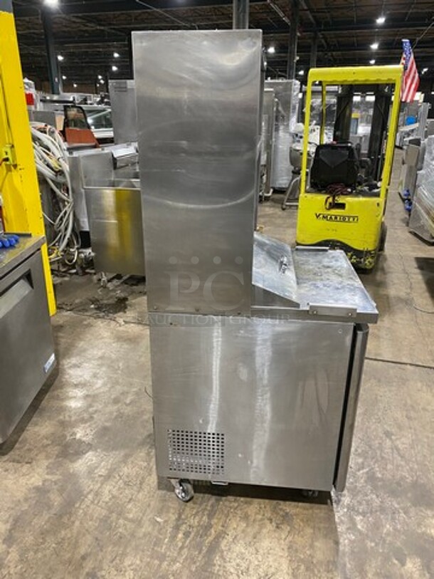 Turbo Air Refrigerated Salad Bar Island! With Double Over Head Shelf Storage! Single Door Storage Space Underneath! All Stainless Steel! On Casters! Model: MST28 115V - Image 3 of 10