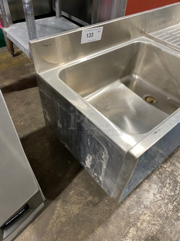 NEW! Eagle Commercial Single Compartment Sink! With Right Side Drain Board! With Back Splash! All Stainless Steel! - Image 2 of 7