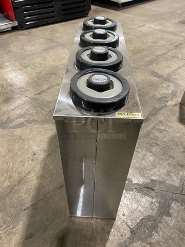 San Jamar Commercial 4 Well EZ FIT Cup Dispenser! All Stainless Steel Body! - Image 2 of 5