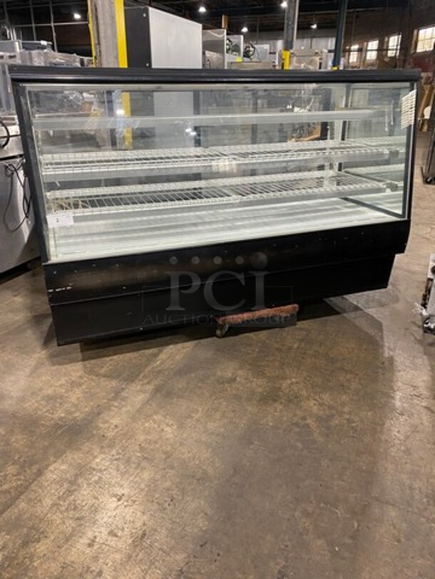 NICE! Federal Industries Commercial Refrigerated Bakery Display Case Merchandiser! With Straight Front Glass! With Sliding Rear Access Doors! WORKING WHEN REMOVED! Model: SGR7748 SN: 13110679226 120V 60HZ 1 Phase