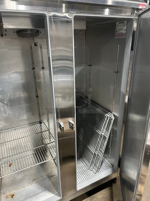 Continental Commercial 2 Door Reach In Cooler! With Poly Coated Racks! All Stainless Steel! On Casters! Model: 2RSA SN: 15196927 115V 60HZ 1 Phase - Image 6 of 12